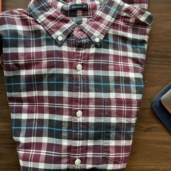 American Eagle AE Maroon Flannel Shirt Men’s Size: Large - Picture 2 of 4